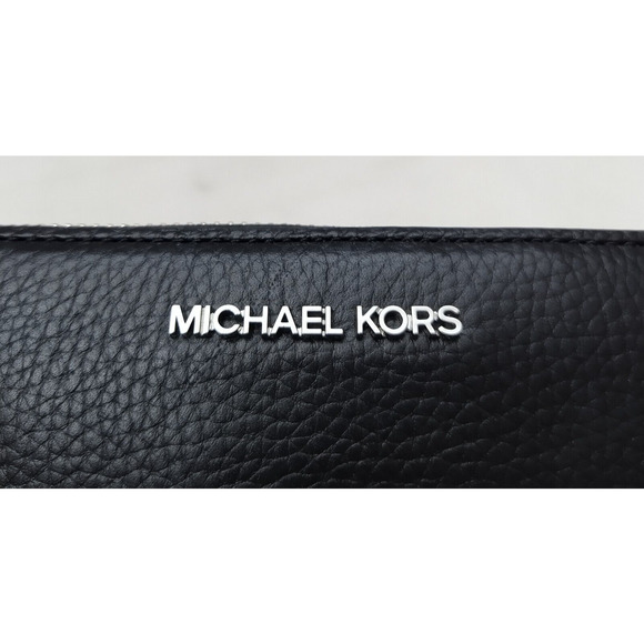 Michael Kors Jet Set Travel Black Pebbled Leather Zip Around Wallet - NWT $298 - Picture 6 of 15